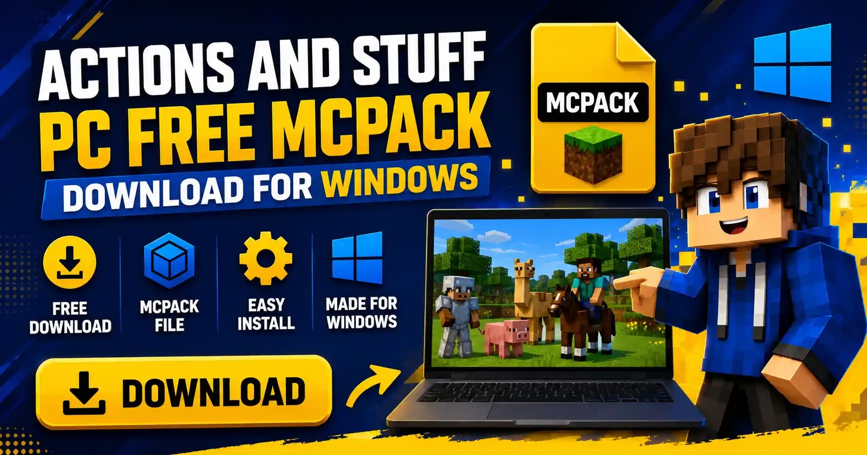 Actions and Stuff PC Free MCPACK Download for Windows