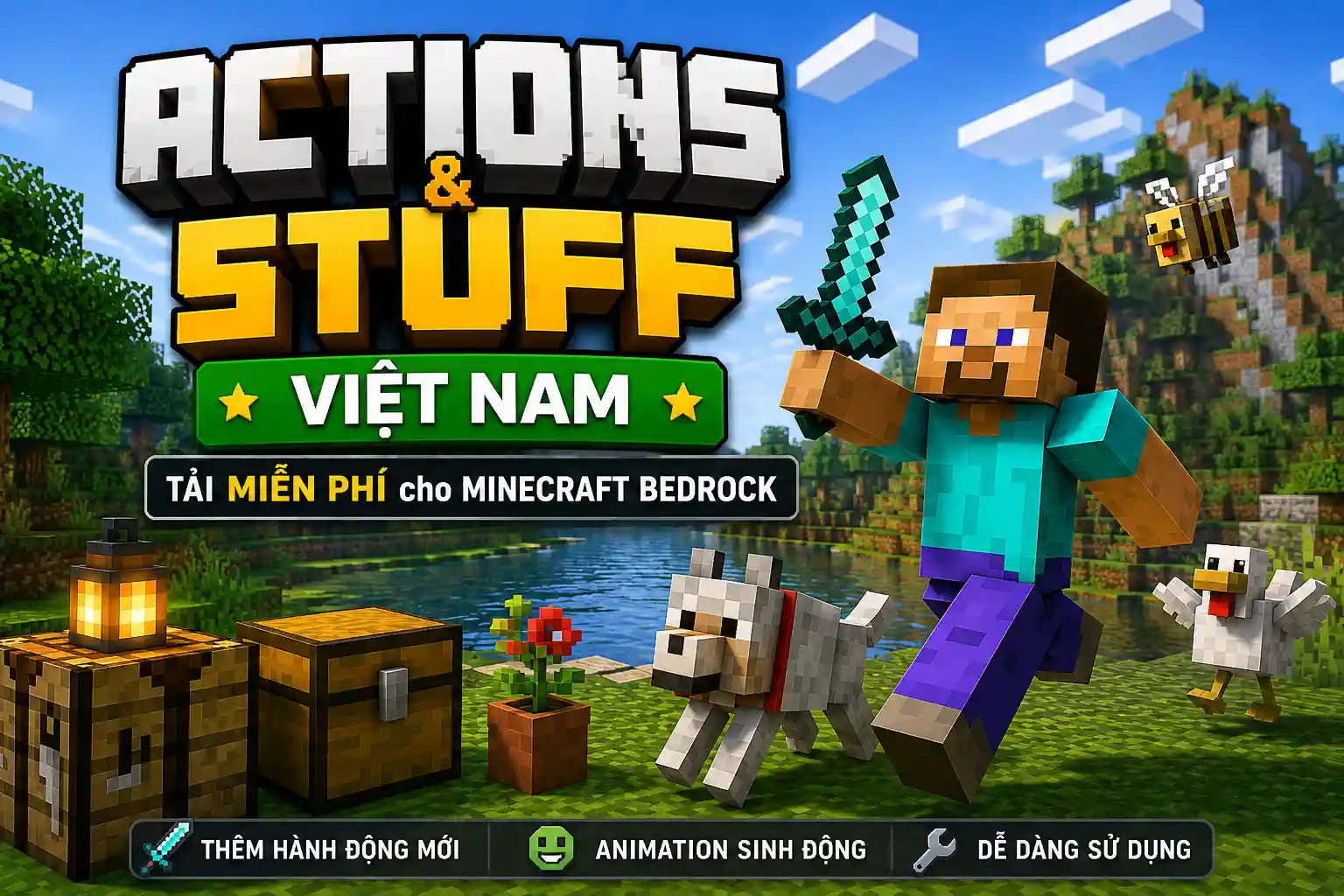 Actions and Stuff Việt Nam — Tải Miễn Phí cho Minecraft Bedrock